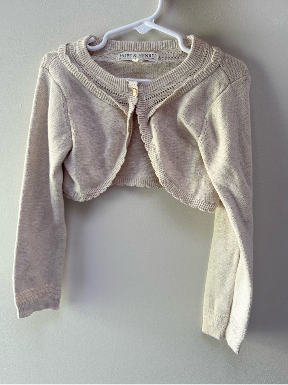 Hope & Henry Kids’ Cream Cropped Sweater